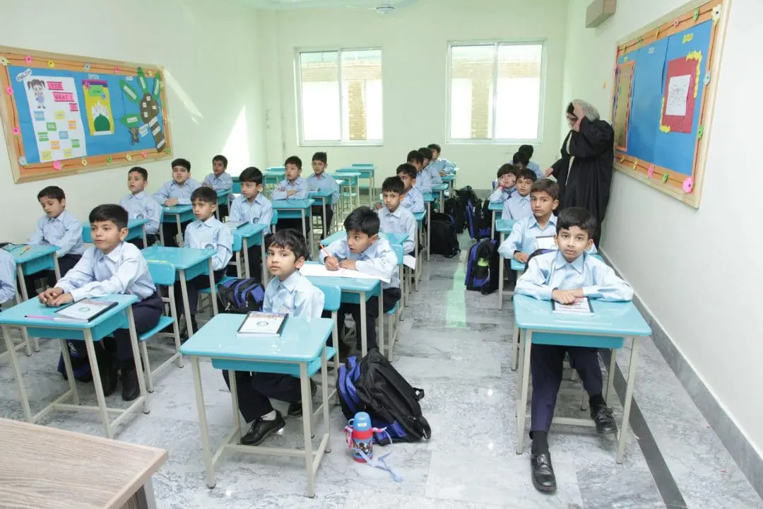 Students seated at desks during a lesson